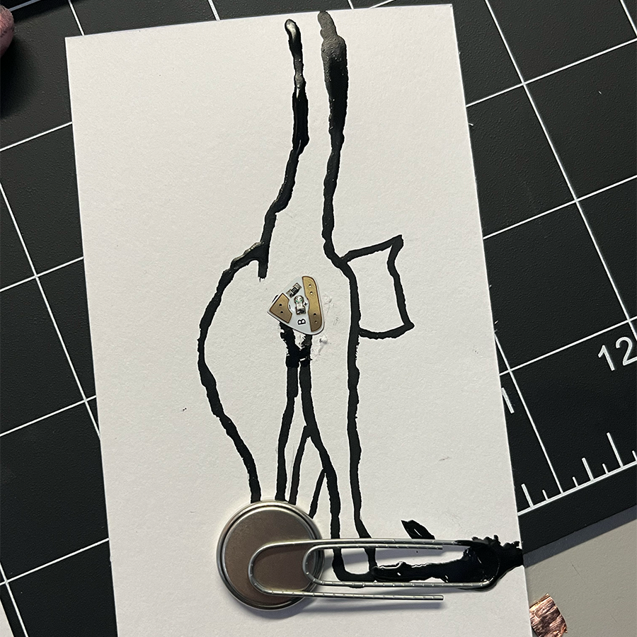 Our finished condutive cat. We were surprised it didn't work but we researched that we might need a stronger battery in order for it to work