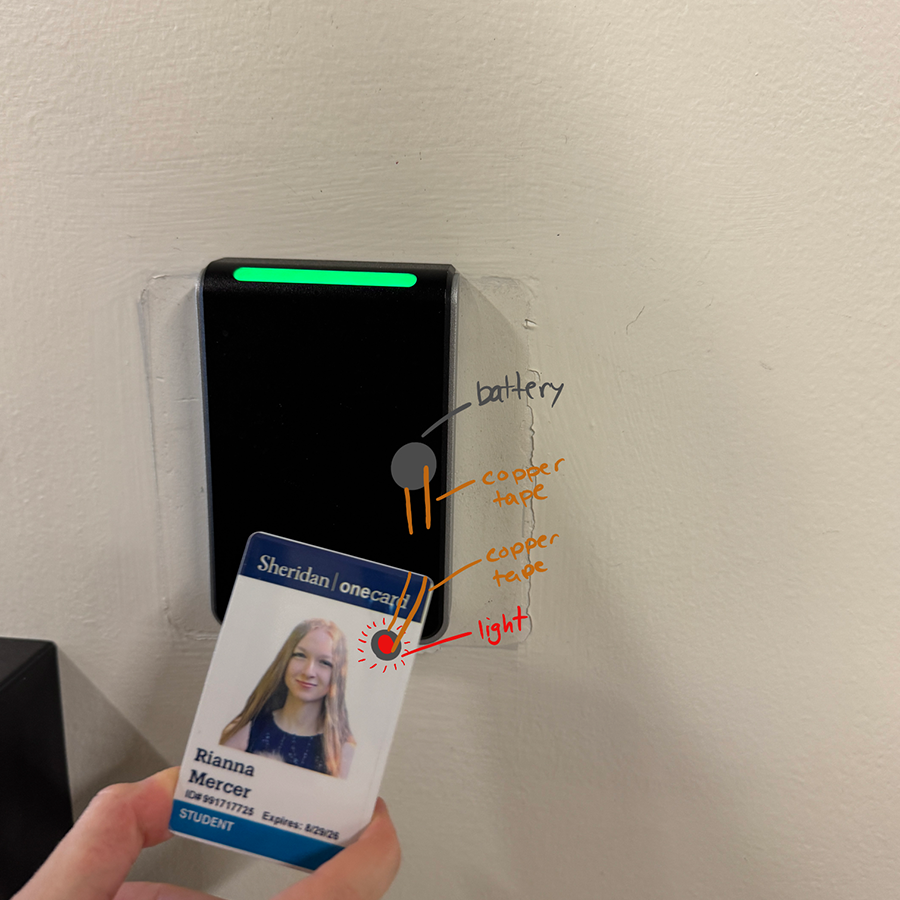 Adding a light to my student card so it lights up when I know I've used it