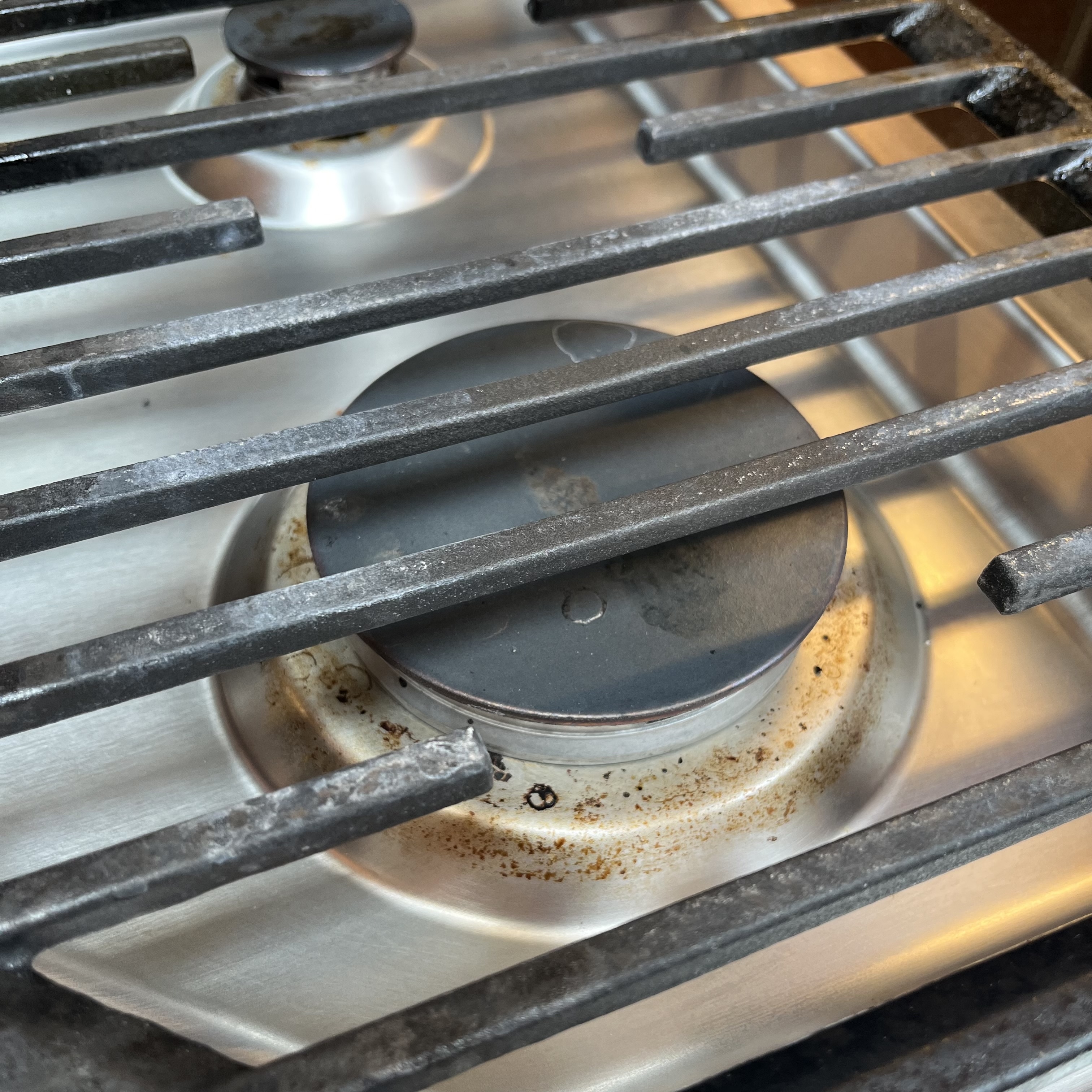 The sound of turning the gas stove on