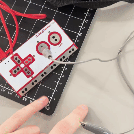 In class I figured out that I was conductive by connecting the alligator to myself.